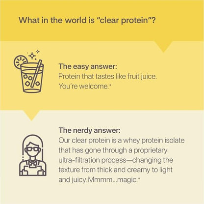 Oath Nutrition Clear Whey Isolate Protein Powder, Raspberry Lemonade, 20g Complete Protein per Serving, No Added Sugar, Grass-Fed, 18 Servings