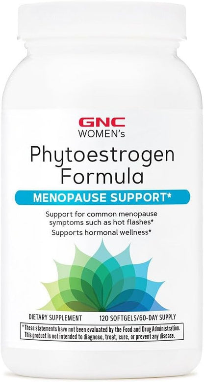 GNC Women's Phytoestrogen Formula, Supports Hormone and Mood Balance Plus Increased Energy, Targeted Relief for Menopause Symptoms, Daily Supplement, 120 Softgels