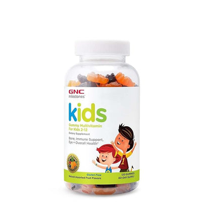 GNC milestones Kids Multi Gummy, Formulated with 11 Essential Nutrients, 120 Gummies