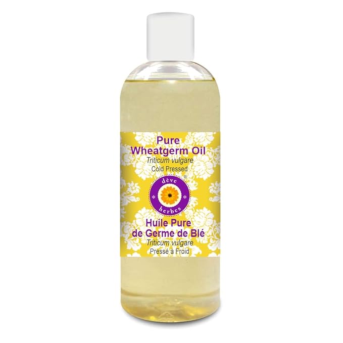 Deve Herbes Pure Wheatgerm Oil (Triticum vulgare) Cold Pressed 200ml (6.76 oz)