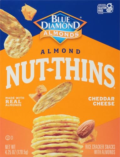Blue Diamond Almonds Nut Thins, Cheddar Cheese, 4.25 Oz (Pack of 4)