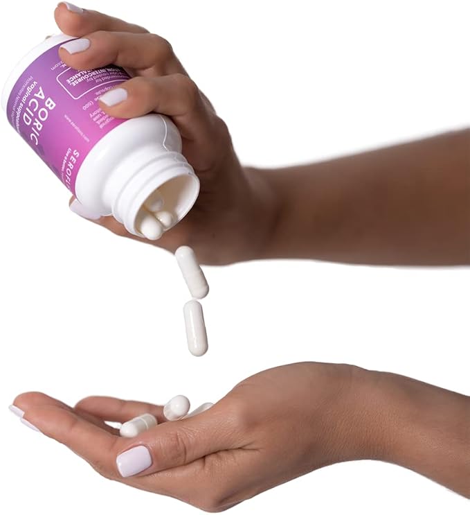 Seroflora Boric Acid Vaginal Suppositories for Women + 1 Suppository Applicator - Helps Support Vaginal Odor pH Balance, Yeast Infection and Bacterial Vaginosis