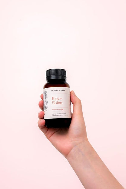 Mister Jones Rise & Shine – Morning Wellness Supplement for Women – B Vitamins & Herbal Extracts for Daily Energy Metabolism and Focus – Gentle, Low-Caffeine Formula