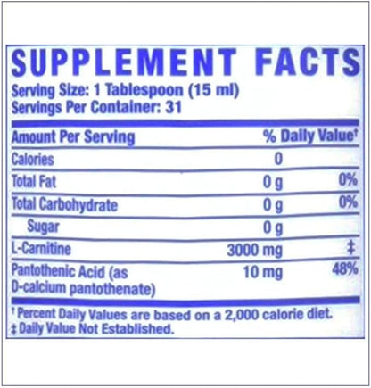 Ronnie Coleman Signature Series L-Carnitine XS 3000 Liquid, Amino Acids Metabolism and Lean Muscle Strength Support, Stimulant Free, Sugar Free, Zero Carbs, Blue Razz, 16 Oz