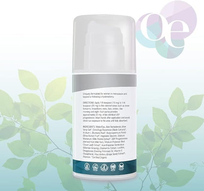 Organic Excellence Balance Plus Therapy - USP Bioidentical Organic Progesterone Cream for Women - with Phytoestrogens - for Menopause Relief and Natural Hormone Balance, 3.3 fl oz (100g)