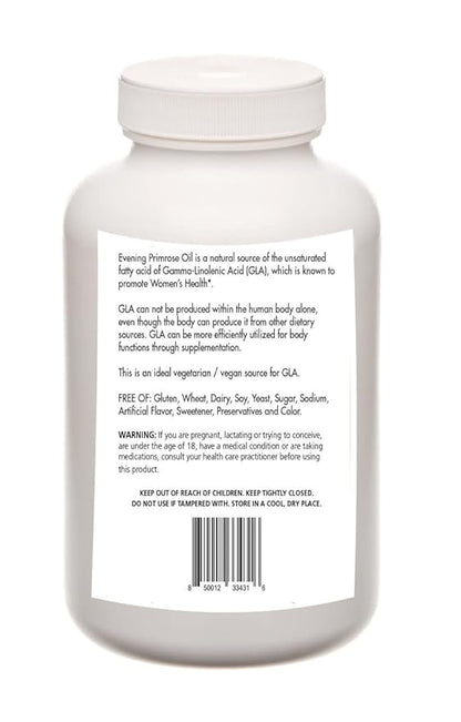 Evening Primrose Oil - Cold Pressed 100 mg of Natural Sourced GLA - 1,000 mg