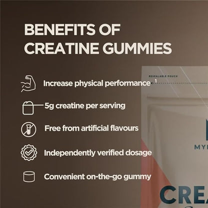 Myprotein Creatine Gummies, 5g Creatine Monohydrate per Serving, Lemon, 90 Count, 18 Servings, Chewable Post/Pre Workout Strength & Recovery Sports Nutrition Supplement, Vegan, Non-GMO