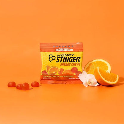 Honey Stinger Organic Orange Blossom Energy Chew, Gluten Free & Caffeine Free, for Exercise, Running and Performance, Sports Nutrition for Home & Gym, Pre and Mid Workout, 21.6 Ounces (Pack of 12)