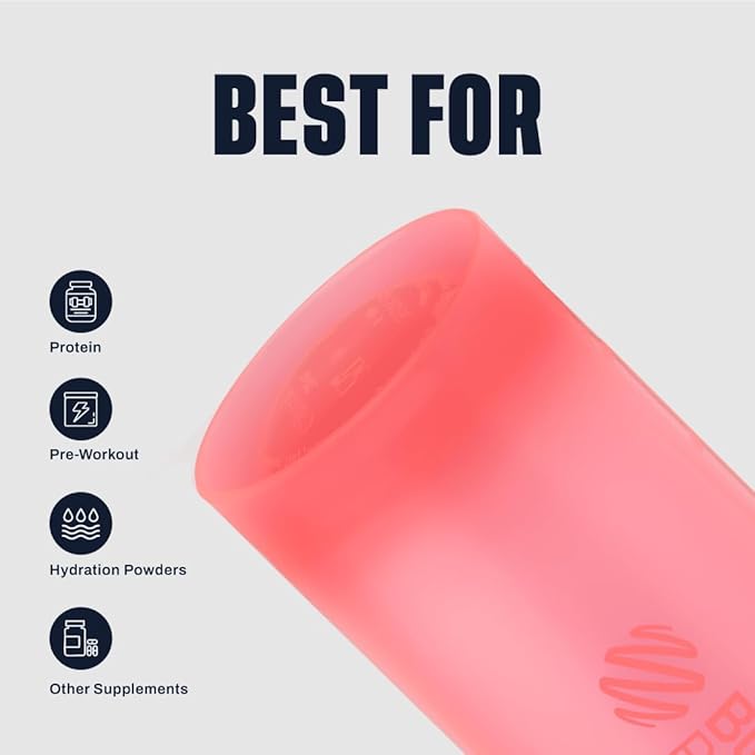 BlenderBottle Classic V2 Shaker Bottle Perfect for Protein Shakes and Pre Workout, 28-Ounce, Light Pink