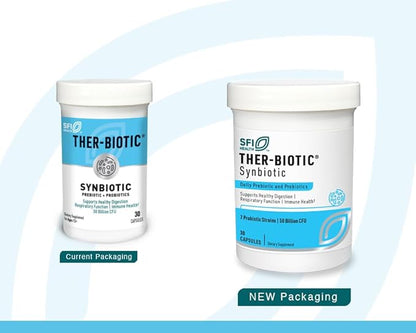 Klaire Labs SFI Health Ther-Biotic Synbiotic - Prebiotics and Probiotics for Women & Men - 50 Billion CFU Probiotic Capsules with Sunfiber - Digestive Health and Immune Support (60 ct)