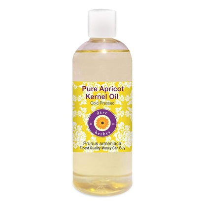 Deve Herbes Pure Apricot Kernel Oil (Prunus armeniaca) Cold Pressed 200ml (6.76 oz)