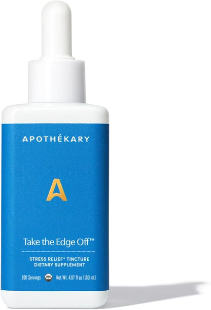 Apothékary Take The Edge Off, Alcohol-Free White Wine-Inspired Herbal Drops, Calming Blend with Passionflower, Skullcap & Oatstraw Leaf, A Natural Way to Unwind, 1 oz, 30 Servings