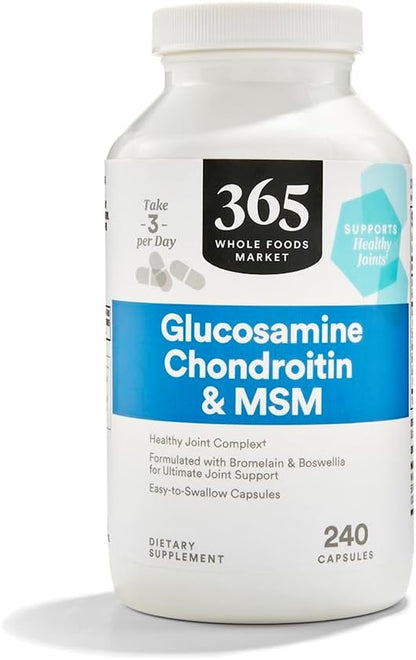 365 by Whole Foods Market, Glucosamine Chondroitin and MSM, Supports Healthy Joints, 240 Capsules