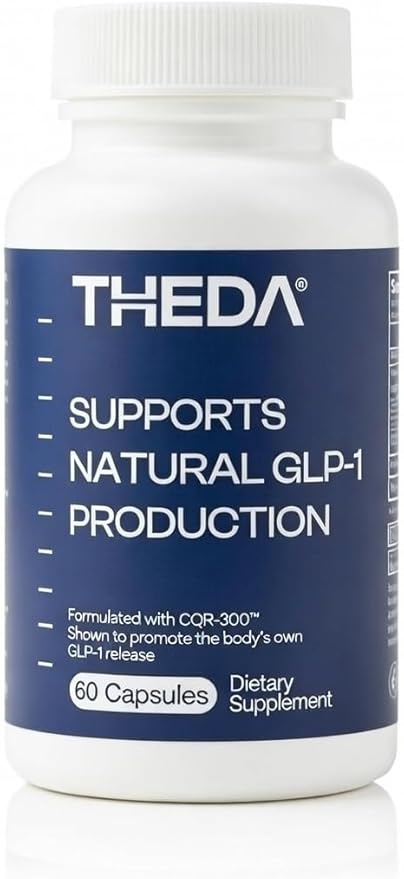 THEDA GLP-1 Supplement Weight Loss for Women and Men - Clinically Studied Metabolism Booster, Expert Formulated and Patented to Support GLP1 Production Naturally (30 Day Supply, 60 Capsules)