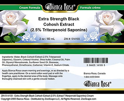 Bianca Rosa Extra Strength Black Cohosh Extract (2.5% Triterpenoid Saponins) Cream (2 oz, ZIN: 514103)