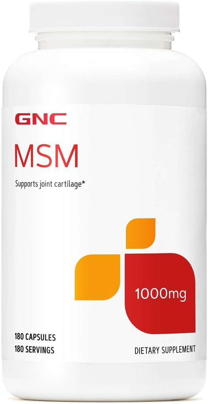 GNC MSM 1000mg Supplement, Supports Healthy Joint Cartilage, 180 Servings