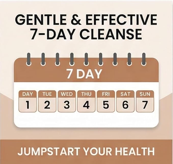 7 Day Advanced Colon Cleanse, Prebiotics & Natural Herbs, Supports Detox & Gut Flora for Women & Men, with Cascara Sagrada, Black Walnut Hulls & Black Cohosh, 60 Capsules 1-2 Daily | 7 Day Cleanse
