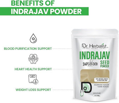 Dr. HERBALIST Indrajav Seed Powder 200g (Holarrhena pubescens) | Natural & Pure | Dietary Supplement, Skincare & Aromatherapy | No Additives or Preservatives | Premium Quality Herbal Powder