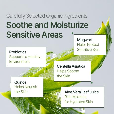 100% Natural Ingredients, Premium Organic Feminine Wash, pH Balanced, Fragrance Free Intimate Cleanser, Gentle Daily Foam with Probiotics, Sensitive Skin, Reduce Odor, Vegan, Korea No.1