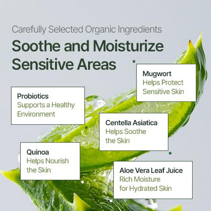 100% Natural Ingredients, Premium Organic Feminine Wash, pH Balanced, Fragrance Free Intimate Cleanser, Gentle Daily Foam with Probiotics, Sensitive Skin, Reduce Odor, Vegan, Korea No.1