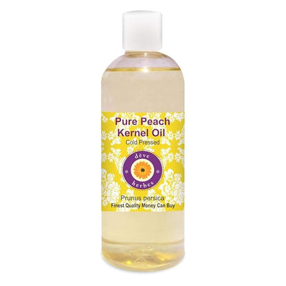 Deve Herbes Pure Peach Kernel Oil (Prunus persica) Cold Pressed 200ml (6.76 oz)