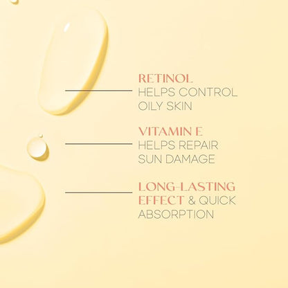Retinol & Vitamin E Face Serum - 1.69 Fl. oz, Cruelty-Free, Reduces Acne Scars, Wrinkles, Anti-Aging, Skin Renewal, Hydrating, Korean Beauty