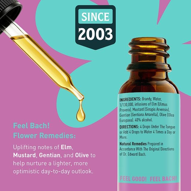 Feel Bach! Joy Remedy - Natural Homeopathic Flower Essences for Elevate Spirit and Dissolve Emotional Blocks - Free Your Emotions - Vegan, Gluten & Sugar-Free, Non-Habit Forming, 20ml (0.7 fl oz)