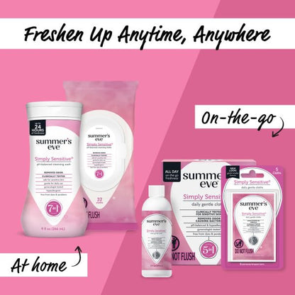 Summer's Eve Cleansing Wash | Simply Sensitive | 9 Ounce | pH-Balanced | Dermatologist & Gynecologist Tested