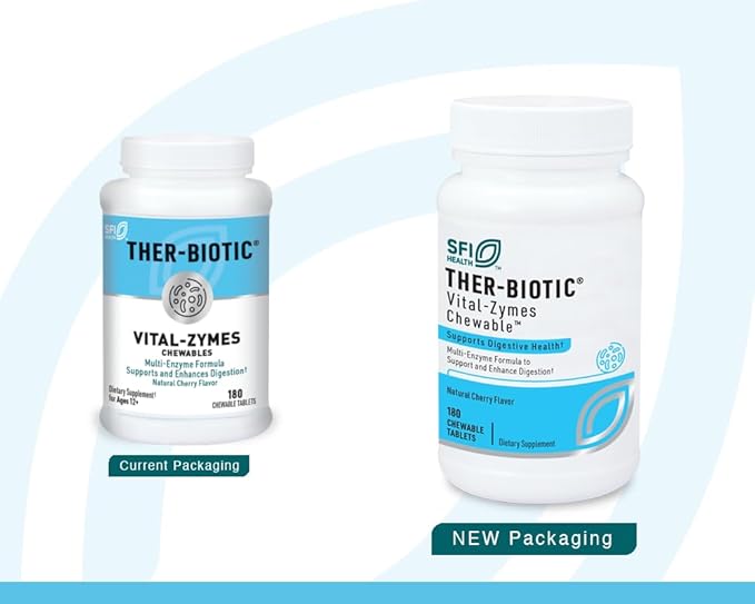 SFI Health Multi Enzyme Supplements for Digestive Health - Ther-Biotic Vital-Zymes Complete - Digestive Enzymes to Help Ease Indigestion & Aid Nutrient Absorption (120 Capsules)