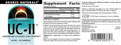 Source Naturals UC-II, Undenatured Collagen Joint Comfort* 40 mg - 60 Capsules