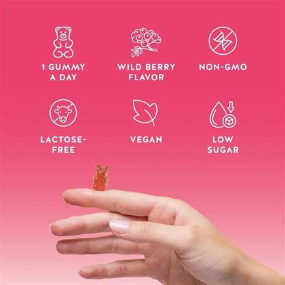 Biotin Gummies for Hair, Skin & Nails. 5,000 mcg High Potency Vegan Vitamins for Faster Hair Growth, Stronger Nails & Healthy Skin. with Vitamins C & E, 30 Gummies