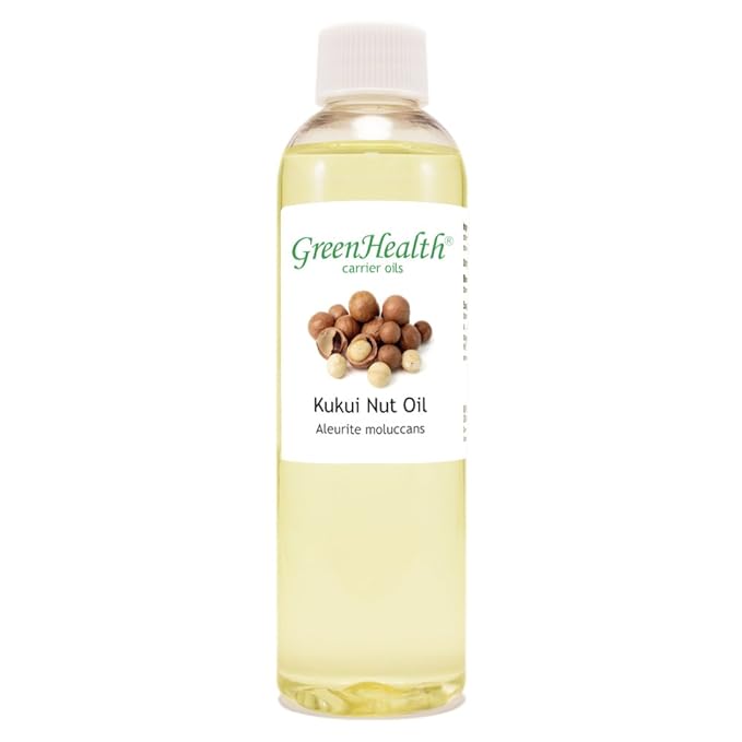 GreenHealth Kukui Nut Carrier Oil – 4 fl oz (118 ml) Plastic Bottle w/Cap – 100% Pure Carrier Oil