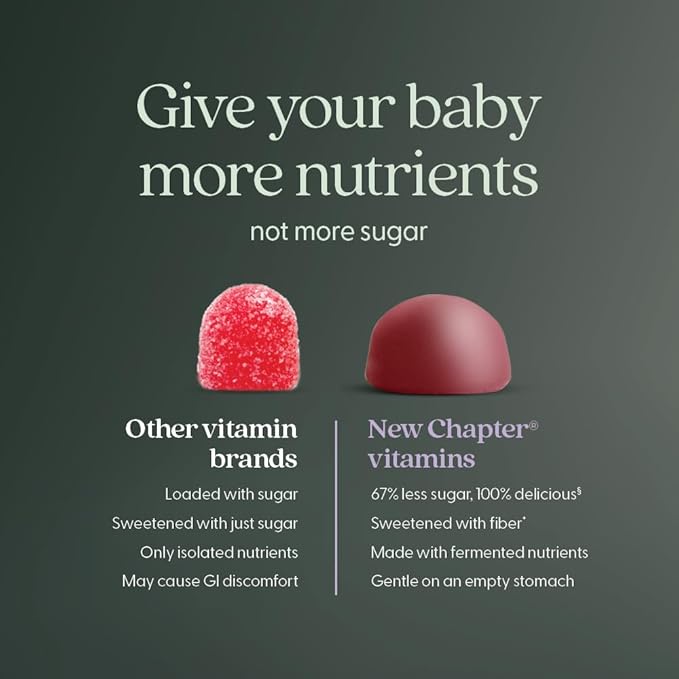 New Chapter Prenatal Multivitamin Gummies – 67% Less Sugar, Prenatal Gummies for Mom & Healthy Baby with Methylfolate, Vitamin D3, Choline + Ginger, Non-GMO, Gluten Free, Berry Citrus, 90ct