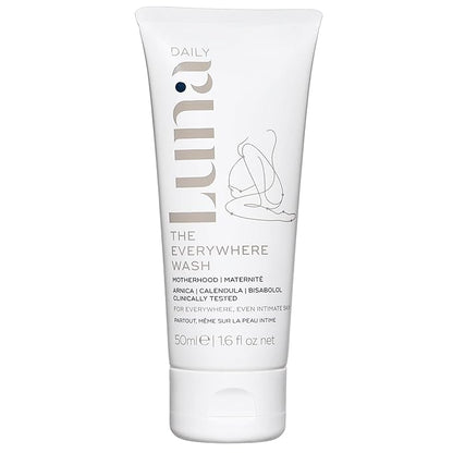 Luna Daily Intimate Feminine Wash, Coconut & Lactic Acid Formula | pH-Balanced Body Wash for Women |Nourishing Cleanser for Pregnancy, Postpartum & Sensitive Skin | Gentle & Maternity-Safe, 50ml
