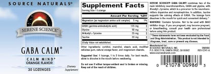 Source Naturals Serene Science GABA, 125 mg, Orange Flavored* - 30 Lozenges