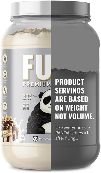 Underground Bio Labs Panda Fuel Premium Protein Whey,Hydrolyzed Collagen,Casein,Probiotics, Enzymes, Keto Friendly,Time Release, 25 Servings (2.5 Pound, Vanilla Ice Cream)