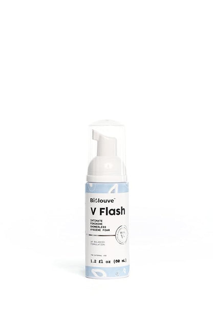 V Flash Showerless Feminine Intimate Wash, pH Balanced, Hydrating, and Non-irritating (1.2oz)