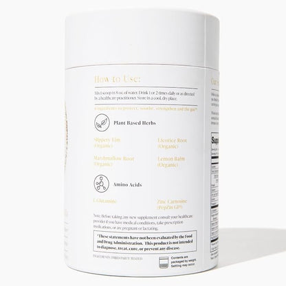 Daily Gut Health Kit – 6-in-1 All Natural Supplement, Bloat & Gas Aid, GI Lining Repair, IBS Support – Lemon Balm, L-Glutamine, PepZinGI, Mixed Berry, 30 Servings, Electric Mixer & Spoon