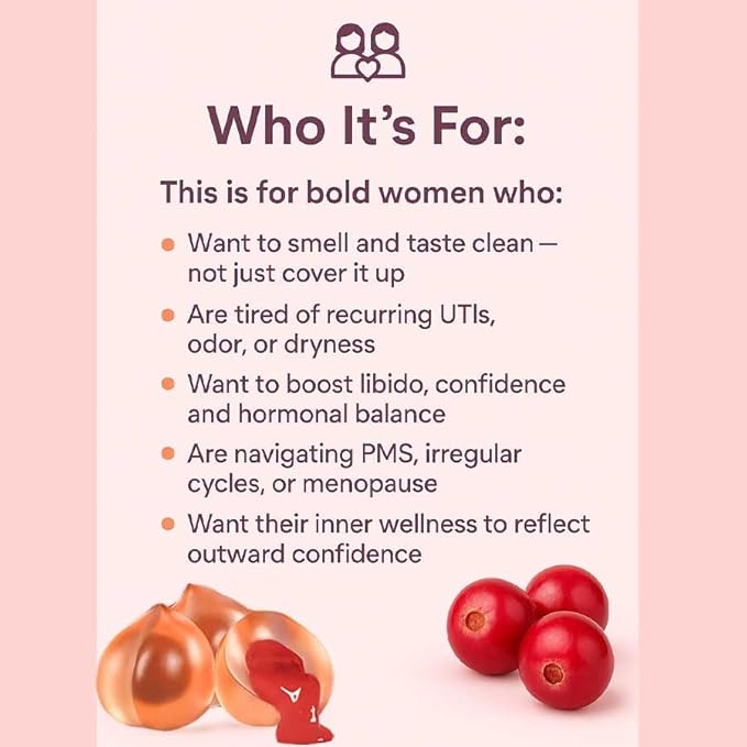 Boost Beacon Women's Probiotic Gummies for Feminine Health | Cranberry Gummies for pH Balance & UTI Prevention | Vitamin C | Hormonal Support | 60ct Supplement Natural