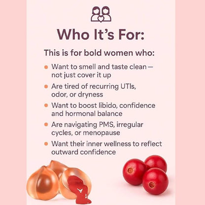 Boost Beacon Women's Probiotic Gummies for Feminine Health | Cranberry Gummies for pH Balance & UTI Prevention | Vitamin C | Hormonal Support | 60ct Supplement Natural