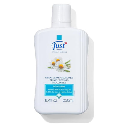 SwissJust Deo Intim Cleansing Gel 250ml. Feminine Wash Formulated with Rich Ingredients. A Delicate Cleansing Gel and pH Balancing Cleanser. Moisturizing Feminine Care & Gentle Wash