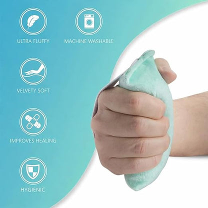 NYOrtho Hand Contracture Cushion 6" x 3" - 2-Pack Palm Grips for Stroke Recovery & Orthopedic Support - Latex-Free, Odor-Control, Sweat-Resistant, Machine Washable Palm Protector with Elastic Strap