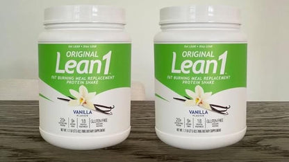 Lean1 Meal Replacement Protein Shake, Vanilla Flavor, 2-PACK of 15 Serving Tubs