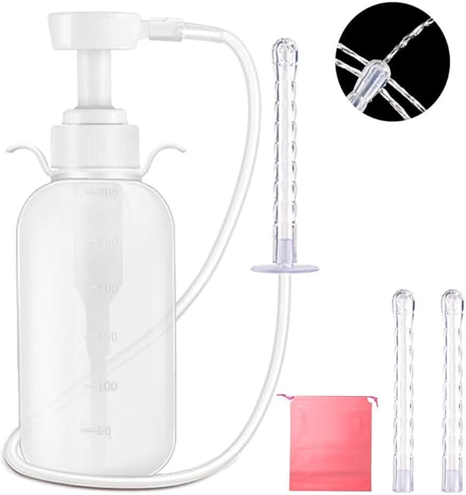 Reusable Vaginal Cleansing System Excellent Vaginal Cleanser Female Vaginal Rinse, Manual Pressure Clean, 100% Safe, 300 ml Capacity Extra 2 Nozzle Tips Doctor Recommended (300ml)