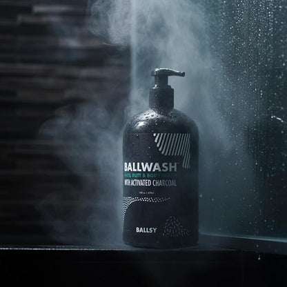 Ballsy Ballwash Charcoal Body Wash for Men - Moisturizing Men’s Bodywash with Coconut Oil – Soap for Men & Great for your Most Intimate Areas, 16 Oz