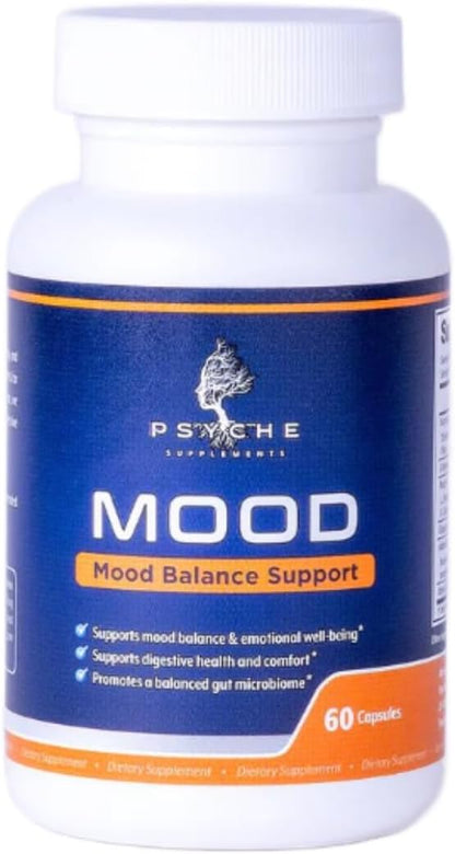 Mood Balance Support Supplement | Emotional Wellness Formula | Calm and Focus Blend | Gut-Brain Formula | Clean Ingredients 60 Vegetarian Capsules.