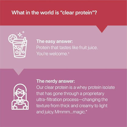 Oath Nutrition Clear Whey Isolate Protein Powder, ICY Blue Razz, 20g Complete Protein per Serving, No Added Sugar, Grass-Fed, 21 Servings