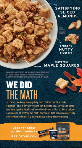 Ratio Trio Maple Almond Crunch Cereal, 10g Protein, Keto Friendly, 10.4 oz (Pack of 4)