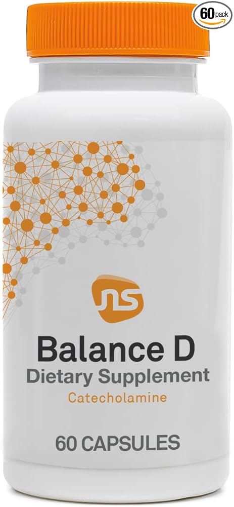 NeuroScience Balance D - Mood Support Supplement for Energy, Focus & Brain Health - Vitamin B6, Folate & More - Aid Dopamine Synthesis for Healthy Craving Control & Cognition (60 Capsules)
