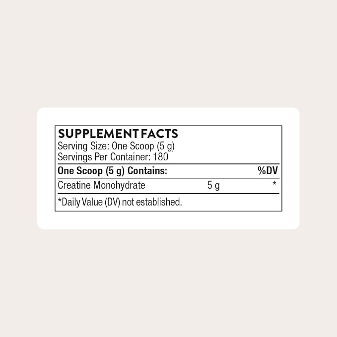 THORNE Creatine - Micronized Creatine Monohydrate Powder - Support for Muscles & Cognitive Function* - for Women & Men - Unflavored - NSF Certified for Sport - 5 g per Serving - 180 Servings